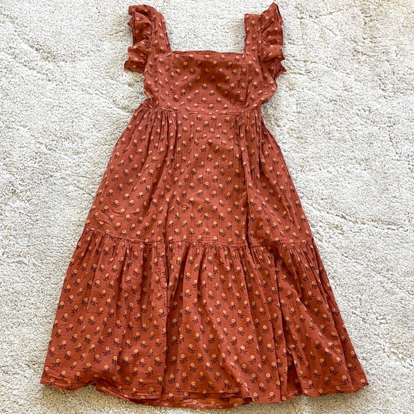 Madewell Ruffle-Strap Tiered Midi Dress Size Medium - Picture 3 of 14